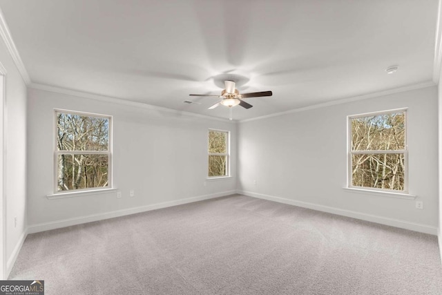 325 Magnolia Villas Dr, Cornelia, GA 30531 - carpeted spare room featuring baseboards, crown molding, and ceiling fan