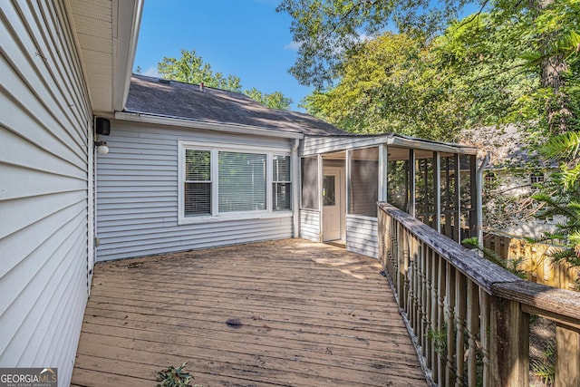 2701 Log Cabin Dr SE, Atlanta, GA 30339 - wooden terrace with a sunroom