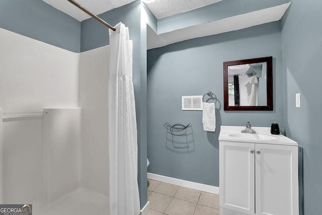4110 Belvedere Dr, Gainesville, GA 30506 - full bath featuring toilet, curtained shower, tile patterned flooring, vanity, and baseboards