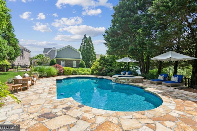 3903 Hazelhurst Dr, Marietta, GA 30066 - view of swimming pool with a patio and a pool with connected hot tub
