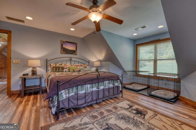 602 Mill Ridge Rd, Hiawassee, GA 30546 - bedroom with baseboards, wood finished floors, and recessed lighting