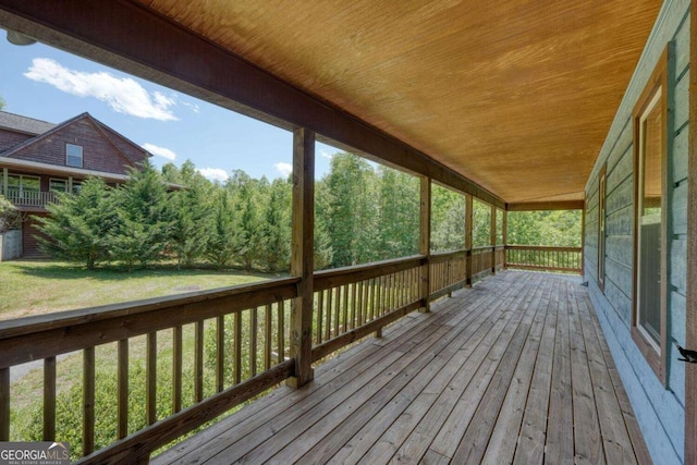 602 Mill Ridge Rd, Hiawassee, GA 30546 - wooden terrace featuring a lawn