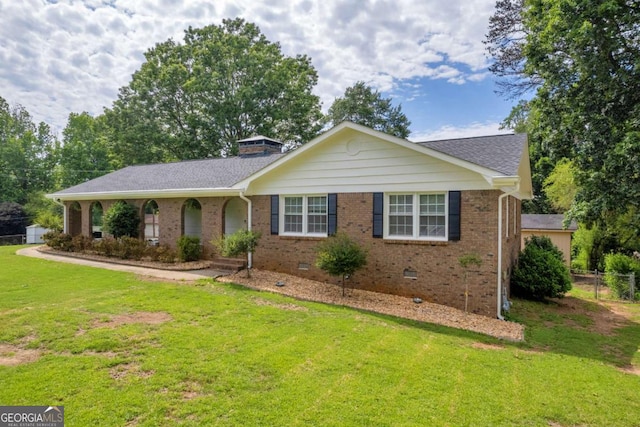 3642 S Bogan Rd, Buford, GA 30519 - ranch-style home featuring brick siding, roof with shingles, and crawl space
