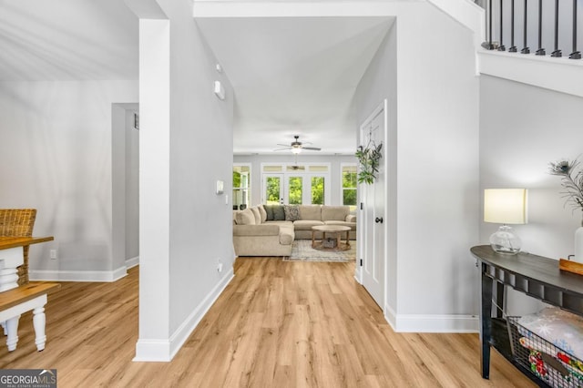 204 Dean Dr, Guyton, GA 31312 - corridor featuring light wood-type flooring and baseboards