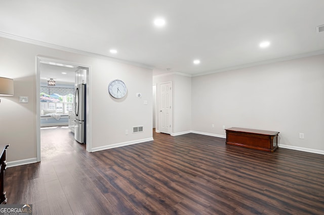 1223 Whitlock Ridge Dr SW, Marietta, GA 30064 - unfurnished room featuring ornamental molding, dark wood finished floors, and recessed lighting