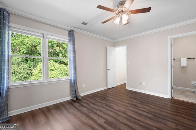 1223 Whitlock Ridge Dr SW, Marietta, GA 30064 - unfurnished bedroom with wood finished floors, ornamental molding, and ceiling fan
