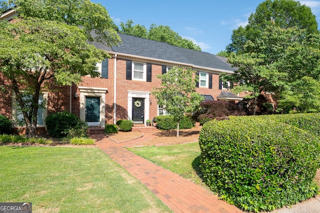 1223 Whitlock Ridge Dr SW, Marietta, GA 30064 - view of front of property with brick siding, a front lawn, and roof with shingles