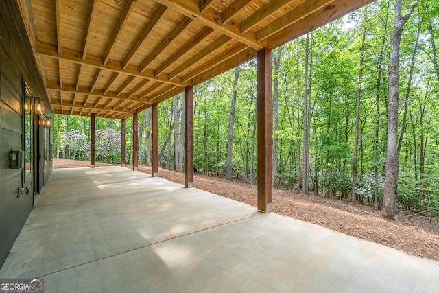 221 Goldmine Rd, Morganton, GA 30560 - view of patio featuring a wooded view