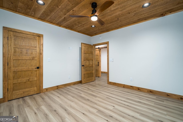 221 Goldmine Rd, Morganton, GA 30560 - empty room with wooden ceiling, baseboards, wood finished floors, recessed lighting, and a ceiling fan