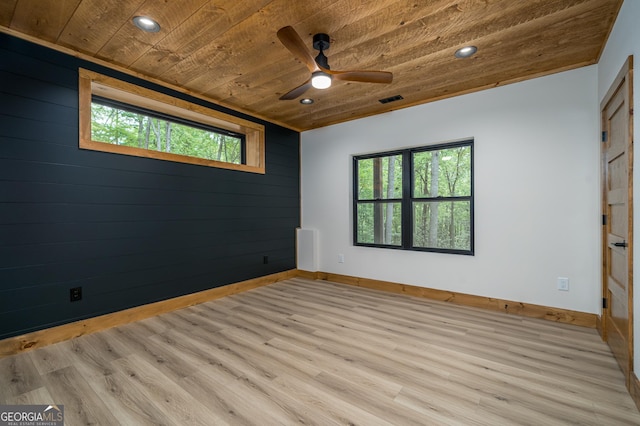 221 Goldmine Rd, Morganton, GA 30560 - spare room with wooden ceiling, healthy amount of natural light, recessed lighting, wood walls, and baseboards
