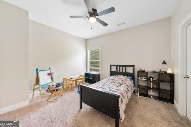 132 Shellbark Dr, Mcdonough, GA 30252 - carpeted bedroom featuring baseboards and ceiling fan