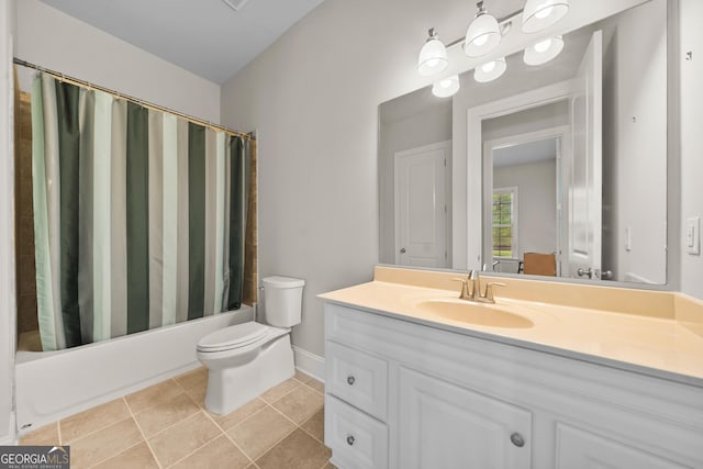 132 Shellbark Dr, Mcdonough, GA 30252 - bathroom with vanity, shower / bath combo, and tile patterned floors
