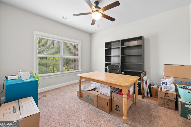 132 Shellbark Dr, Mcdonough, GA 30252 - carpeted office with ceiling fan and baseboards