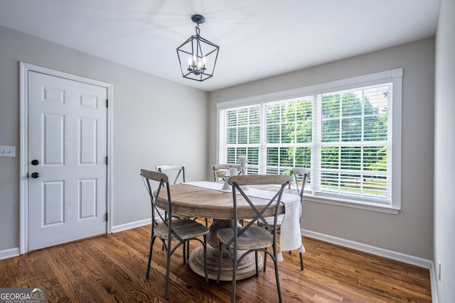 520 Campbell Rd, Cedartown, GA 30125 - dining space with baseboards, a chandelier, and plenty of natural light
