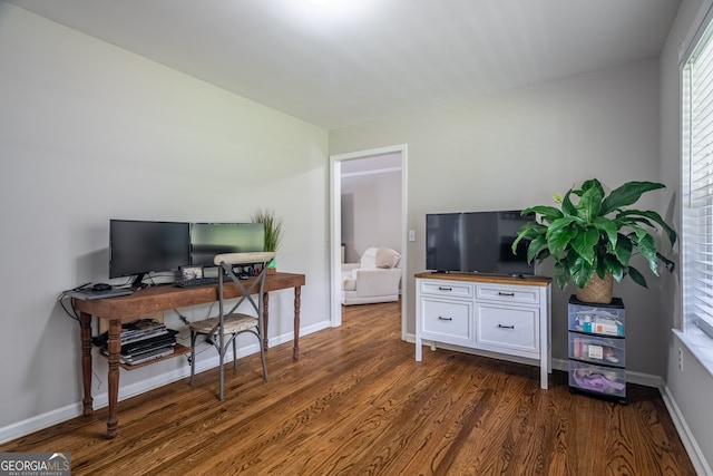520 Campbell Rd, Cedartown, GA 30125 - office space with dark wood-style flooring and baseboards