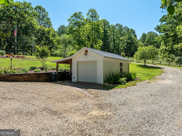 724 Fish Cove Rd, Blairsville, GA 30512 - garage featuring a garage and gravel driveway
