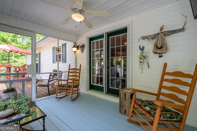 724 Fish Cove Rd, Blairsville, GA 30512 - sunroom with a ceiling fan and healthy amount of natural light