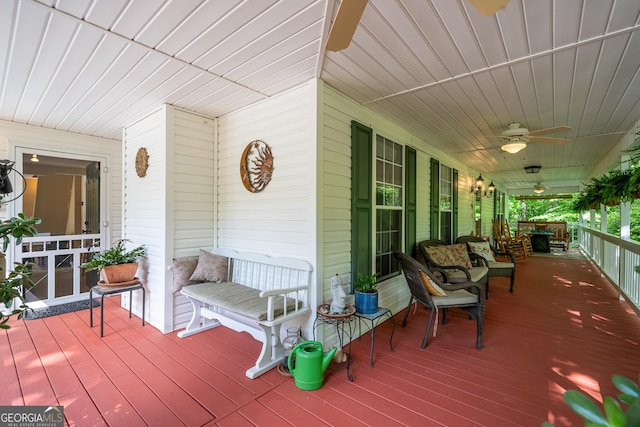 724 Fish Cove Rd, Blairsville, GA 30512 - wooden porch with ceiling fan