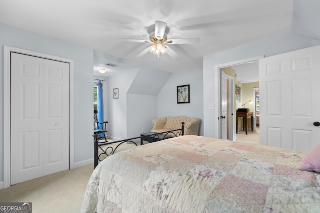 724 Fish Cove Rd, Blairsville, GA 30512 - bedroom featuring carpet floors, a closet, ceiling fan, and baseboards