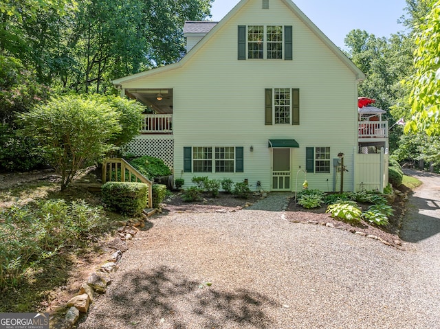 724 Fish Cove Rd, Blairsville, GA 30512 - rear view of house with a balcony