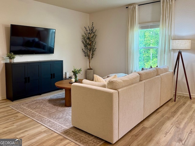 3836 Saddle Hill Way, Douglasville, GA 30135 - living area featuring light wood-type flooring and baseboards