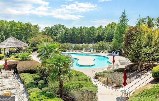 3836 Saddle Hill Way, Douglasville, GA 30135 - community pool with a gazebo and a patio