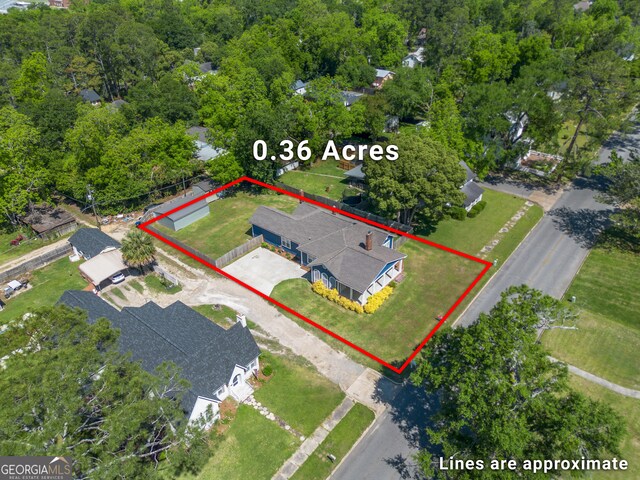 805 S Lee St, Fitzgerald, GA 31750 - aerial view of property and surrounding area with property boundaries highlighted