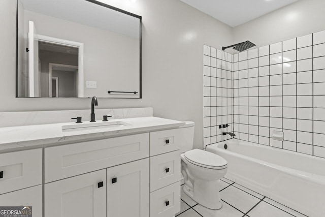 2002 Twin Falls Rd, Decatur, GA 30032 - full bath with vanity, toilet, tile patterned flooring, and bathtub / shower combination