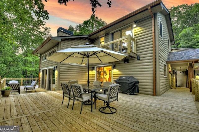 123 Old Fjord Rd, Blue Ridge, GA 30513 - wooden deck featuring area for grilling and outdoor dining space