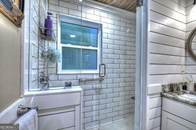 123 Old Fjord Rd, Blue Ridge, GA 30513 - full bathroom featuring vanity and a stall shower