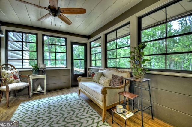 123 Old Fjord Rd, Blue Ridge, GA 30513 - sunroom featuring wood ceiling and wood finished floors
