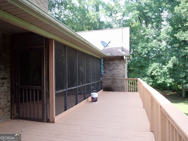 185 Kinards Mill Rd, Jackson, GA 30233 - wooden deck with a sunroom
