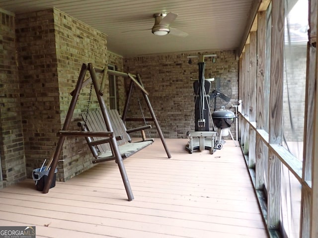 185 Kinards Mill Rd, Jackson, GA 30233 - wooden deck with ceiling fan