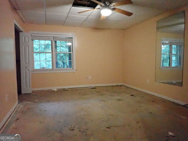 185 Kinards Mill Rd, Jackson, GA 30233 - unfurnished room featuring a ceiling fan and a paneled ceiling