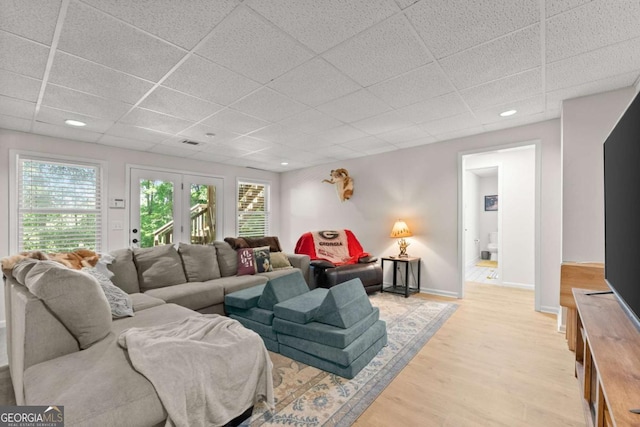 3652 Shady Oak Trl, Gainesville, GA 30506 - living area with a drop ceiling, light wood-type flooring, and recessed lighting