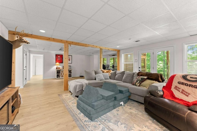 3652 Shady Oak Trl, Gainesville, GA 30506 - living area with a drop ceiling, light wood-type flooring, and recessed lighting