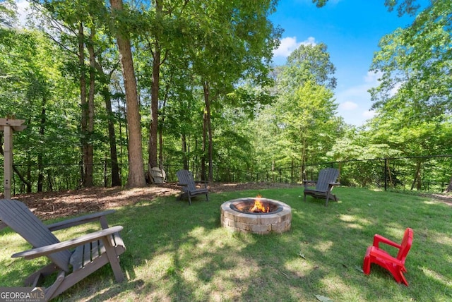 3652 Shady Oak Trl, Gainesville, GA 30506 - view of yard with an outdoor fire pit