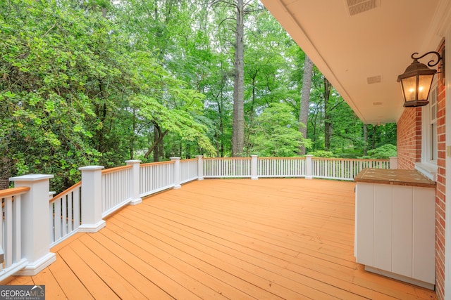 302 Brookwood Ln, Lafayette, GA 30728 - wooden deck featuring view of wooded area