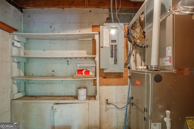 302 Brookwood Ln, Lafayette, GA 30728 - utility room with electric panel and heating unit