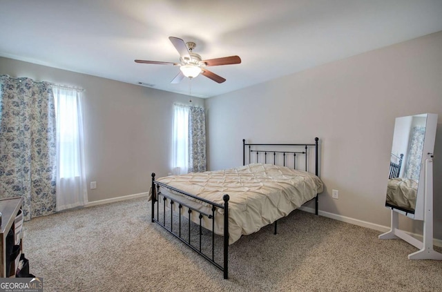 230 Louise Ln, Calhoun, GA 30701 - bedroom featuring multiple windows, carpet, and ceiling fan