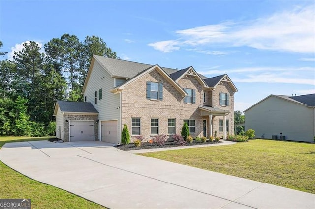 361 Traditions Ln, Hampton, GA 30228 - craftsman-style home with concrete driveway, brick siding, and a front lawn