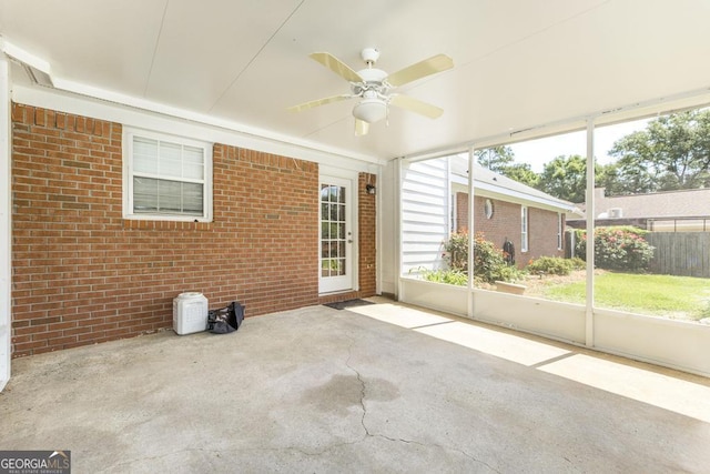 322 Smithville Church Rd, Warner Robins, GA 31088 - unfurnished sunroom with ceiling fan