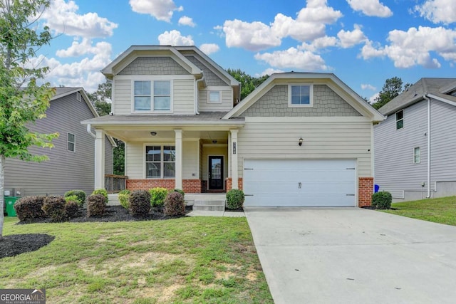 7760 Hansel Ln, Lithonia, GA 30058 - craftsman house featuring brick siding, a porch, and a front lawn