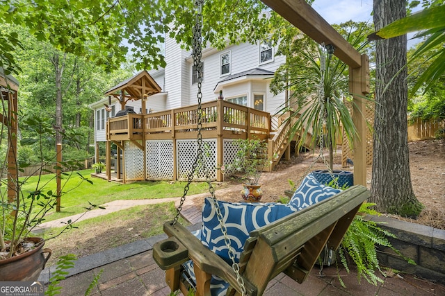 1703 Brandywine Ct, Dunwoody, GA 30338 - view of patio with a deck and stairs