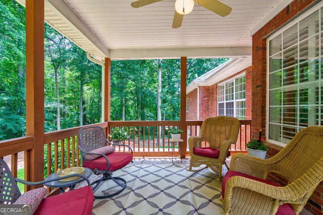 1621 White Oak Cv, Loganville, GA 30052 - sunroom / solarium with a ceiling fan