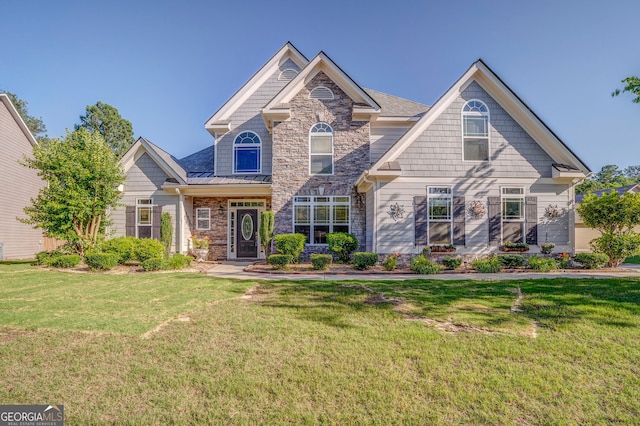 100 Harmony Ct, Dallas, GA 30157 - craftsman-style home featuring stone siding and a front lawn