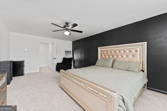 3993 Makeover Ct, South Fulton, GA 30349 - bedroom featuring light carpet, baseboards, and a ceiling fan