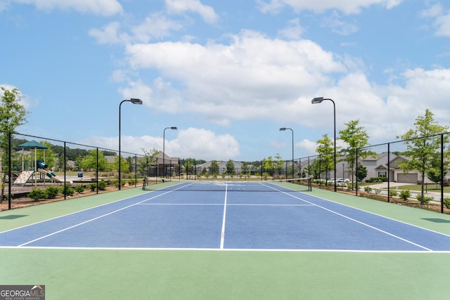 3993 Makeover Ct, South Fulton, GA 30349 - view of tennis court featuring community basketball court