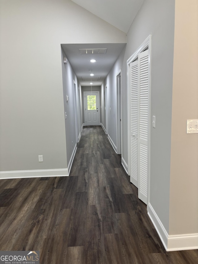 1030 Keller Rd, Mount Airy, GA 30563 - corridor featuring dark wood-type flooring and vaulted ceiling