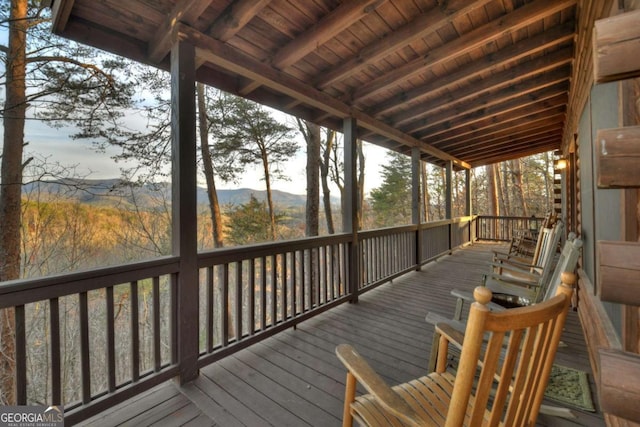 355 Cohutta Mountain Rd, Cherry Log, GA 30522 - wooden terrace with a mountain view